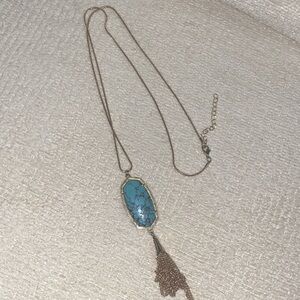 Elegant Turquoise and Gold Pendant Necklace